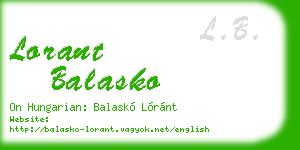 lorant balasko business card
