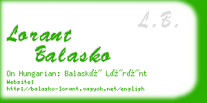 lorant balasko business card